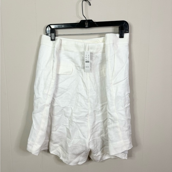 J Crew white high rise pleated short chelsea linen-cupro blend plus size 24 new - Picture 5 of 8